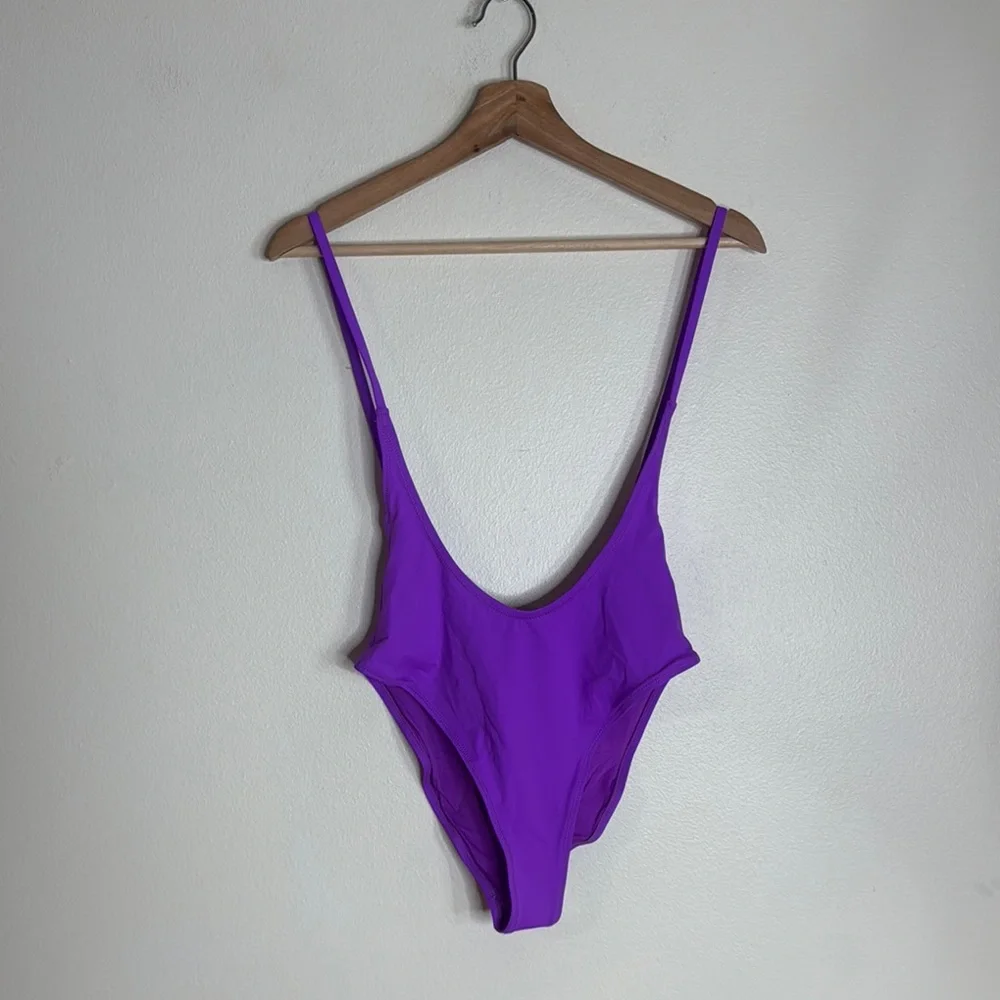 SKIMS recycled swim cut out open bust in Violet One-Piece Swimsuit size‎ small